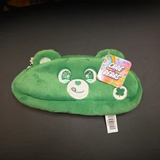 Care Bears Green Pencil Case Fuzzy & Adorable 9.5" x 5"