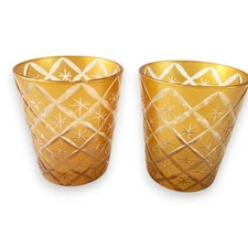 VTG Bombay Co Etched Glass Tea Light Holders-2 Pineapple Hollywood Regency Boho