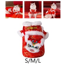 New Year Cat Costume Pet Winter Coat Blessing Dance Lion Pet Clothing for Bichon