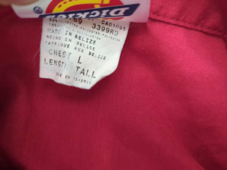 Dickies Overalls Mens Large TALL Red Short Sleeve Utility Workwear - Image 3 of 4