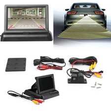 Parking Sensor Radar with Beeper Car Backup Camera  4.3" LCD Mirror Kit A