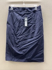 Banana Republic Navy Blue Pencil Skirt Size 4 Wool Blend D0129331