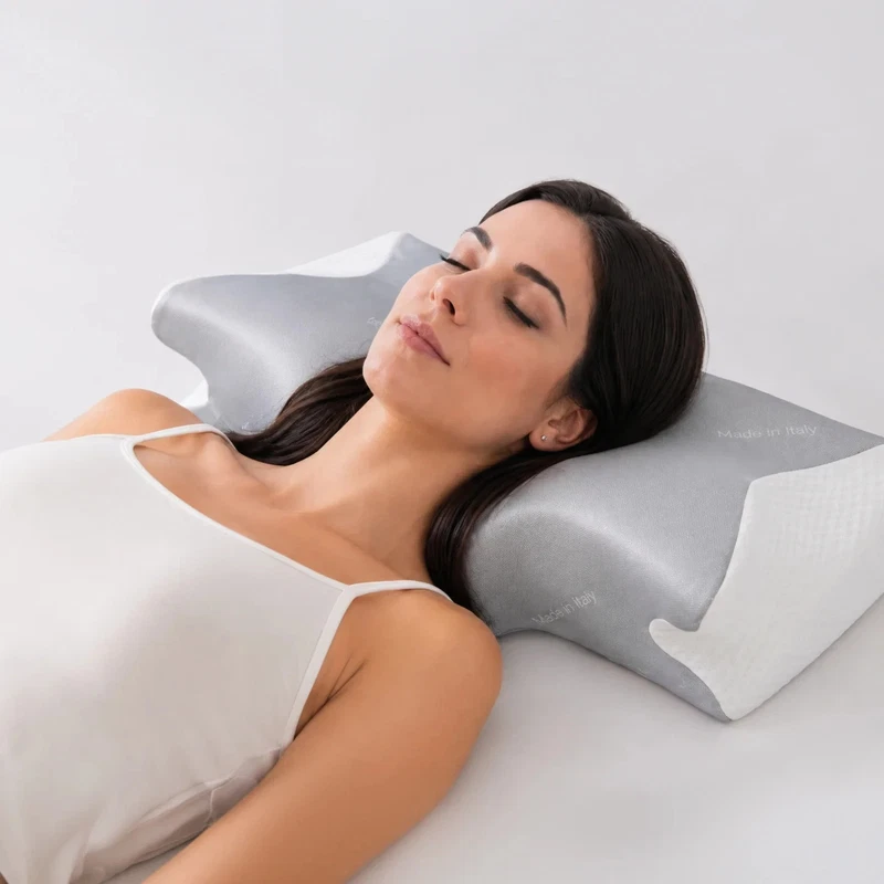 Cuscino Guanciale BUTTERFLY in Memory Foam Anti Russamento per Cervicale NUOVO, fotografia 3 di 11