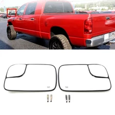 2x Door Mirror Glass Exterior Rearview Mirror Lens For Dodge Ram 1500 2500 3500