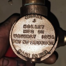 Holley MFG CO Model J Valve Waverly Iowa Made in USA PAT NO 2536642