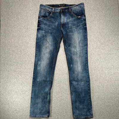 CJ BLACK PREMIUM Men's Slim Fit Acid Wash Distressed Denim Jeans Size 36x34 Punk