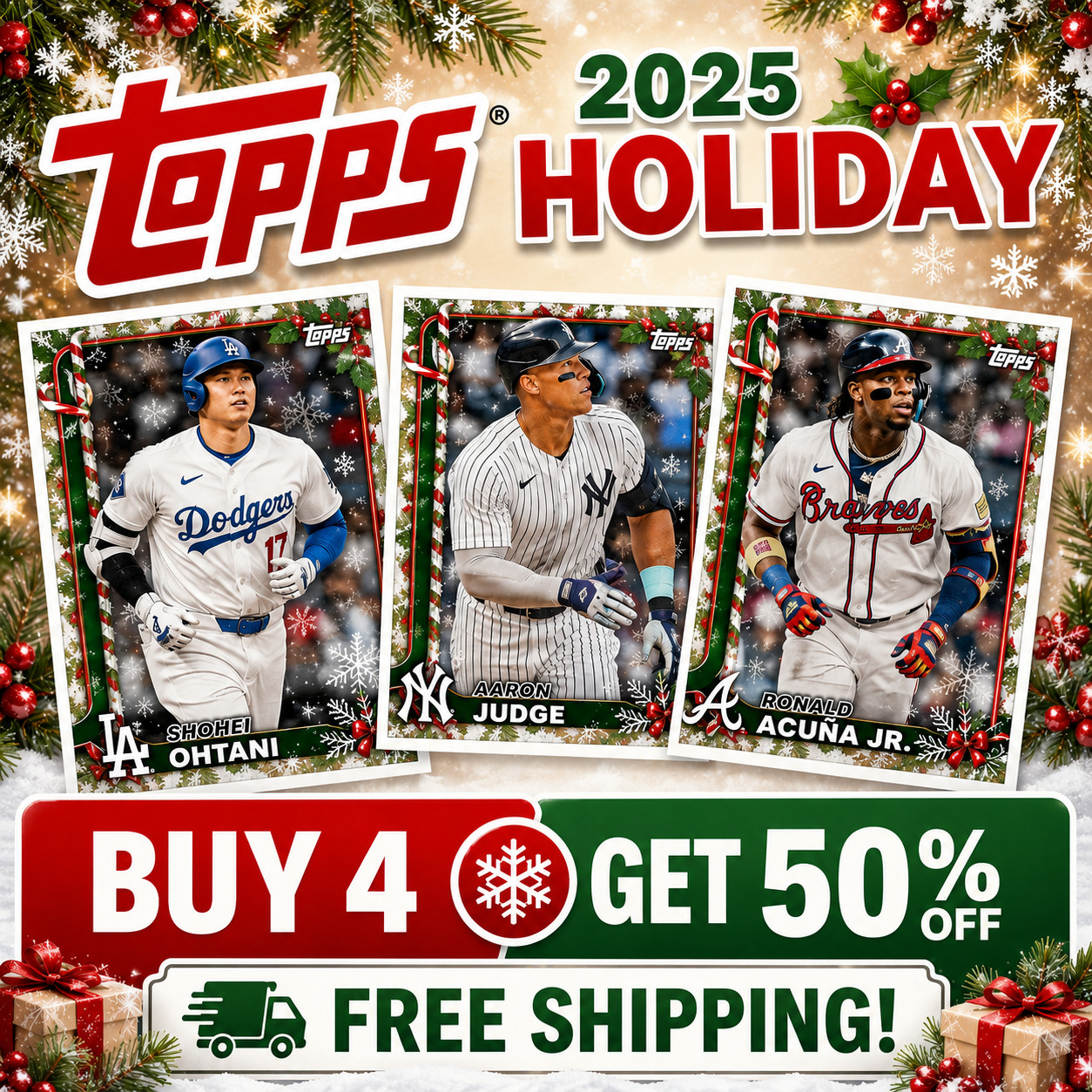 2025 Topps Holiday- Pick Your Card- Buy 4 Get 50% Off and Free Shipping