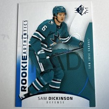 Upper Deck 2025-26 SP Rookie Authentics Blue Sam Dickinson San Jose Sharks #125