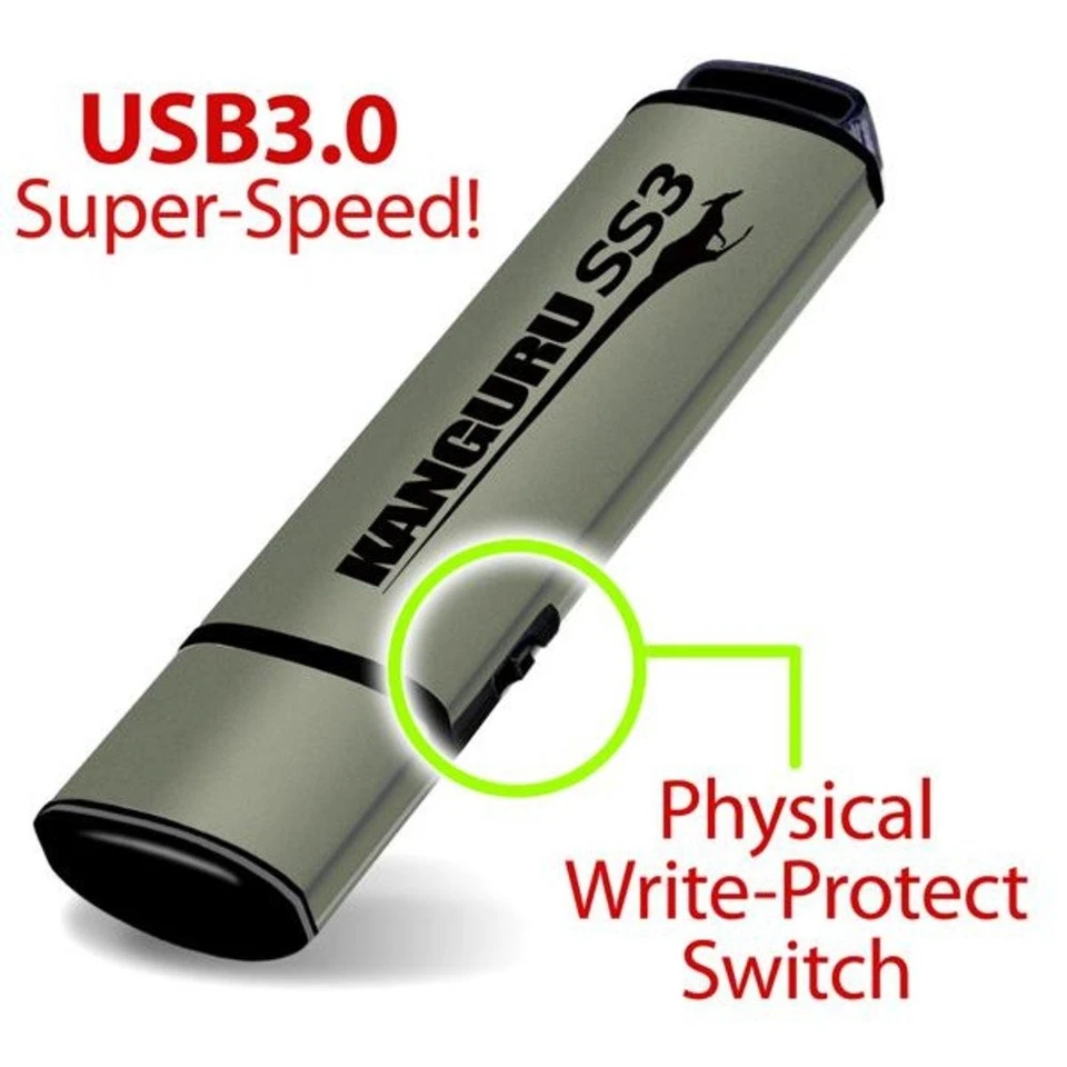 Kanguru Solutions Kf3Wp-64G 64Gb Ss3 Usb 3.0 Flash Drive Write-Protect - Image 2 of 4