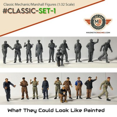 Classic Race Marshal/Mechanics, 10 Figuren dabei (Maßstab 1:32)