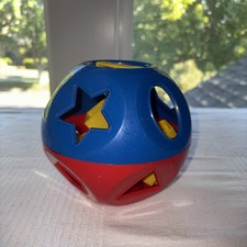 Tupperware Shape-O-Ball Red Blue and 10 Pc. Yellow shapes-Tupper Toy