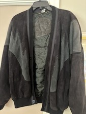 TORRAS Mens Bomber Jacket Black Gray Leather ...
