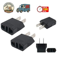 2-Pack European to US Plug Adapter, Fireproof  Certified, Travel Essential