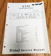 McIntosh C712 Control Center Service Manual - Original