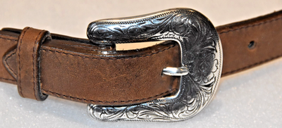Vintage TONY LAMA 7159L Native Bone Bead Leather Silver Concho Western Belt 42 Vintage 90 main image 3