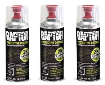U-POL Gray,  Raptor 2K Basalt Bed liner, Aerosol 4884 (3 Pack)