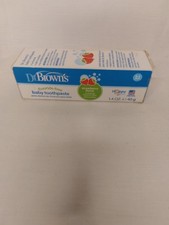 Dr. Brown's Fluoride-Free Baby Toothpaste 1.4 Oz Strawberry Flavor NEW