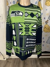 FOCO NFL Officially Licensed Seattle Seahawks Ugly Sweater Christmas Men  s Sz M
