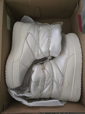 PUMA Snowbae Wns Patent Waterproof Drawstring Ivory Women's Snow Boot US 7