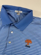 Polo de golf Peter Millar Oak Tree XL azul algodón a rayas Corea