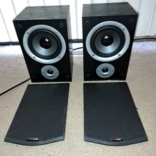 Polk Audio R150 Pair of Bookshelf Speakers Black - Tested