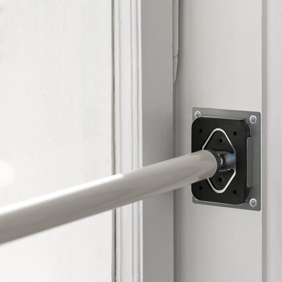 Sicherungsstange Fenstersicherung Türsicherung 65-115cm weiß & Ankerplatte V2A