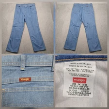 Wrangler Regular Fit Pants Men 38x30 Light Blue Denim Blend Casual
