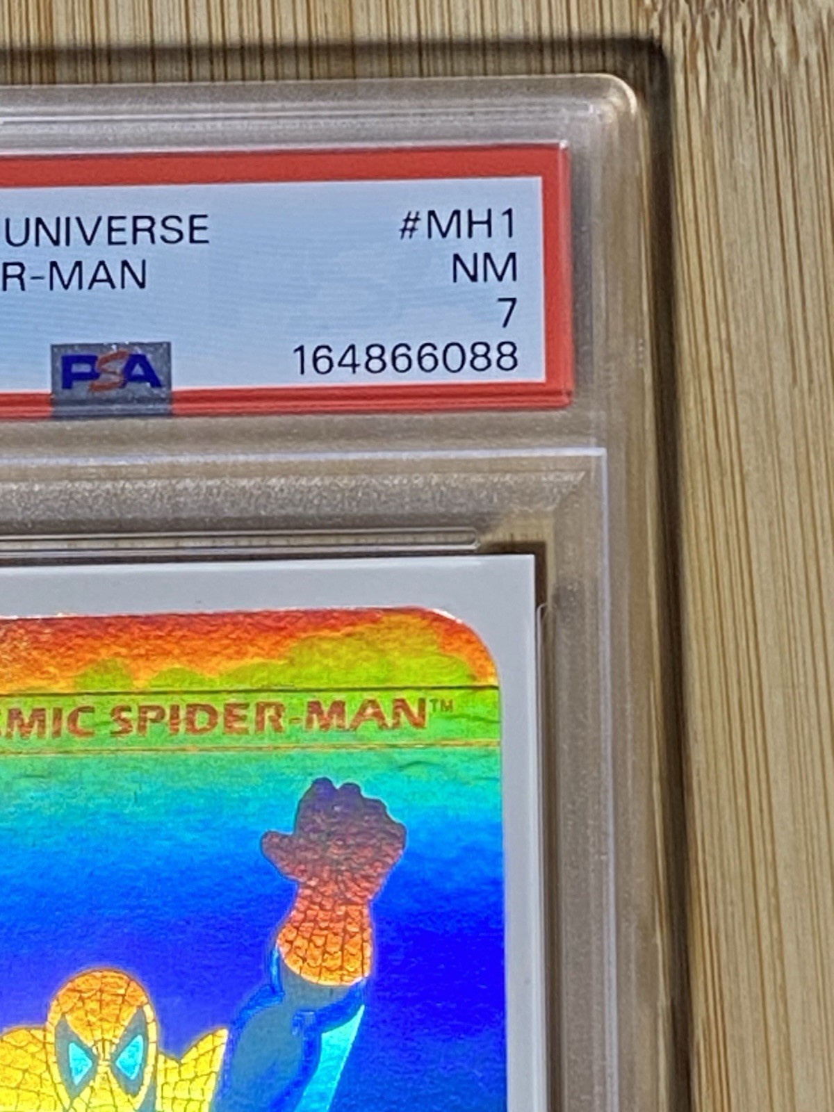 1990 Marvel Universe Cosmic Spider-Man Hologram #MH1 PSA 7🔥 view 6