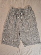 Under Armour Men's Gray Heathered Fleece Athletic Shorts Drawstring Pockets M
