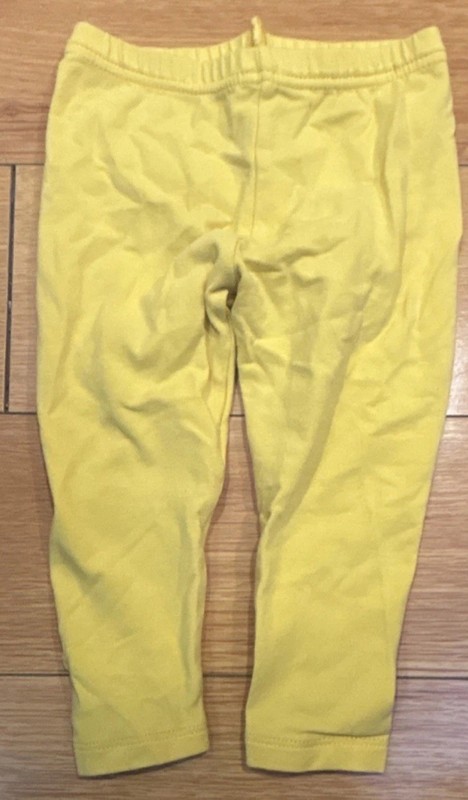 Baby Leggings Yellow 12 Months Solid Pattern Elastic Waist Knit Pull On Casual