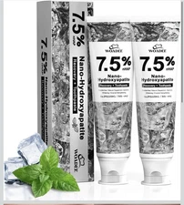 7.5% Hydroxyapatite Toothpaste for Advanced Enamel Protection, Fluoride-Free 2 p