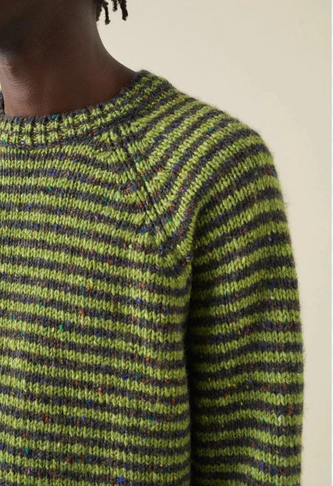 TOAST Men’s Striped Donegal Knitted Jumper-M-Worn Twice - Image 2 of 4