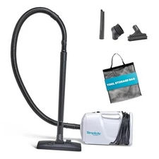  Handheld Canister Vacuum with Carry Strap for Hard Floors and Rugs, Car Black