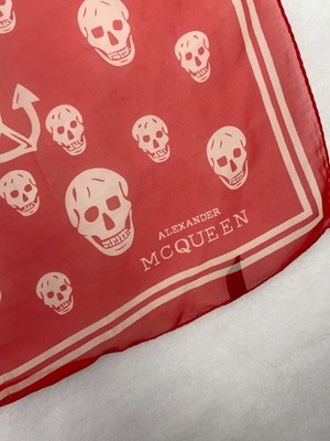 Alexander McQueen Skull Pirates Scarf Red and White | eBay