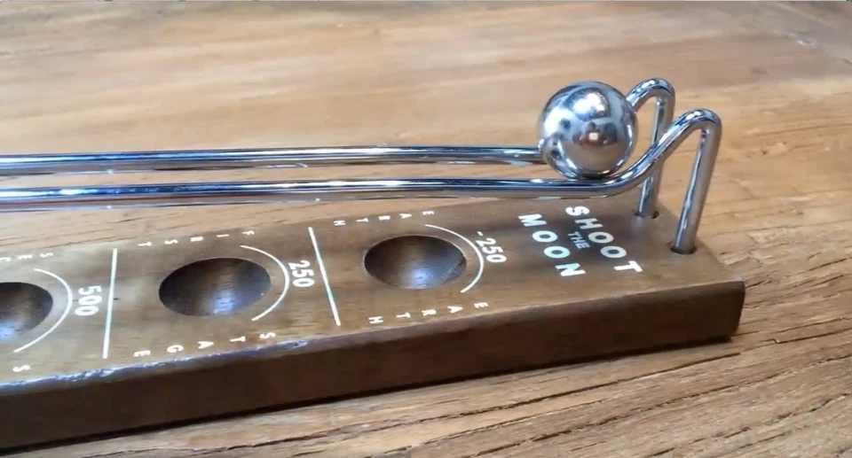 WE Games Shoot The Moon, 1940's Nostalgia Game, Solid Wood, Dark Stain, 17.5 in - Image 2 of 4