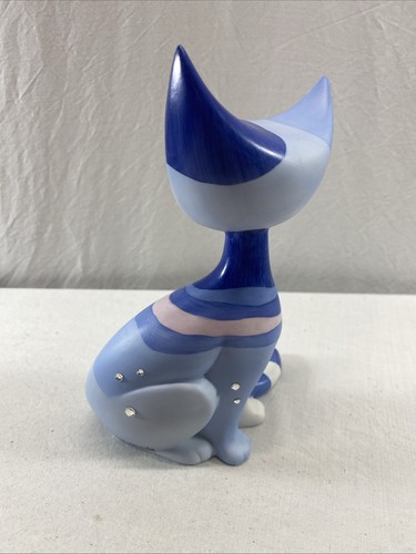 Goebel Rosina Wachtmeister Cat Figurine Statue 17cm 7” Blue & Gold Enrico - Picture 3 of 7