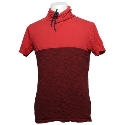 FSBN, Kurzärmeliger Hoodie, Größe: L, SLIM FIT, Rot, Einfarbig, Herren #F36