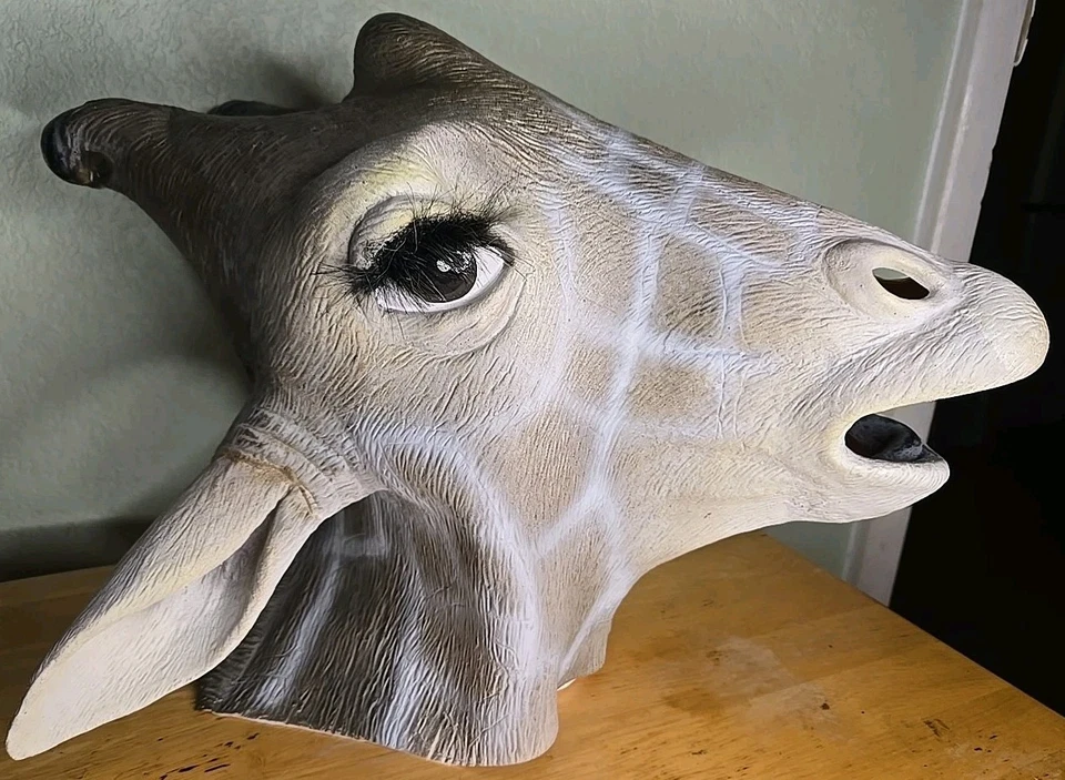 Giraffe Mask Jungle Safari Animal Fancy Dress Halloween Adult Costume Accessory - Image 2 of 4
