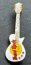 HARD ROCK CAFE Pin Badge LONDON Guitar White
