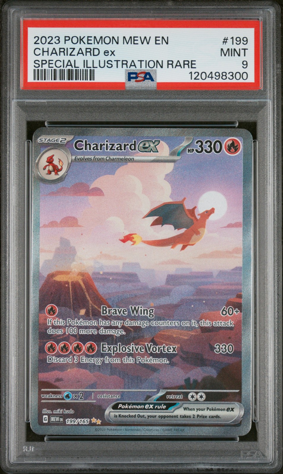 2023 POKEMON MEW EN-151 SPECIAL ILLUSTRATION RARE #199 CHARIZARD EX PSA 9