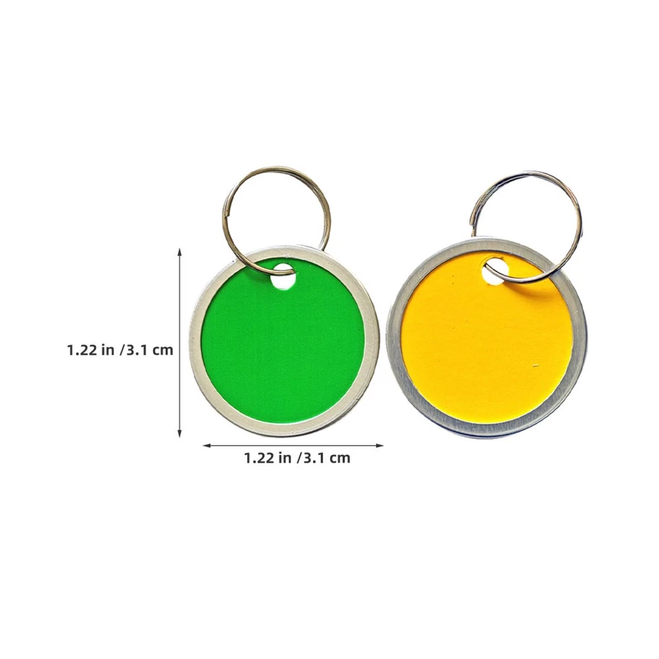  100pcs Blank Key Tags: Round Aluminum Keychain Tags - 31MM/ 1.22" Writable - Image 3 of 4