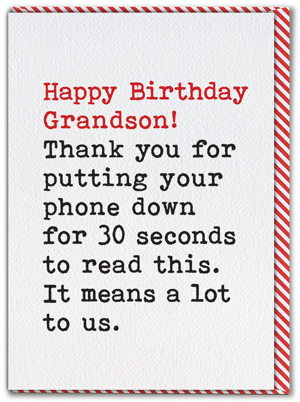 Funny Grandson Birthday Card Witty Amusing Comedy Humour Cheeky Novelty Joke