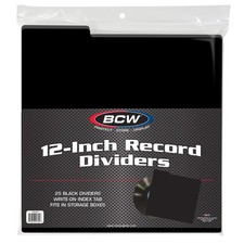BCW 12-Inch Vinyl Record Dividers - 25 Pack | Archival Plastic for LP Storage -