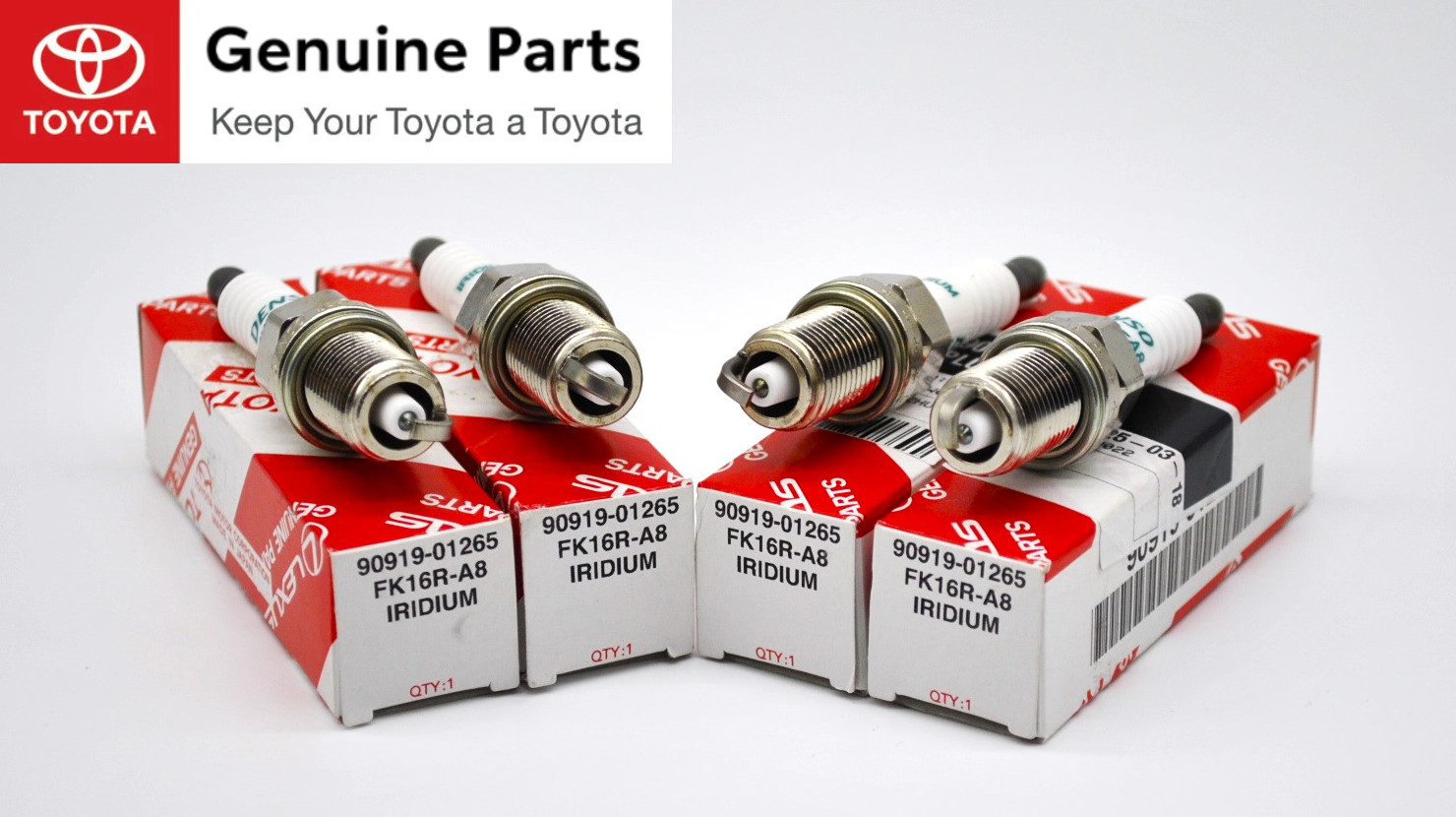 10-22 Toyota Prius - Set of 4 Spark plugs IRIDIUM - 90919-01265 - FK16R-A8