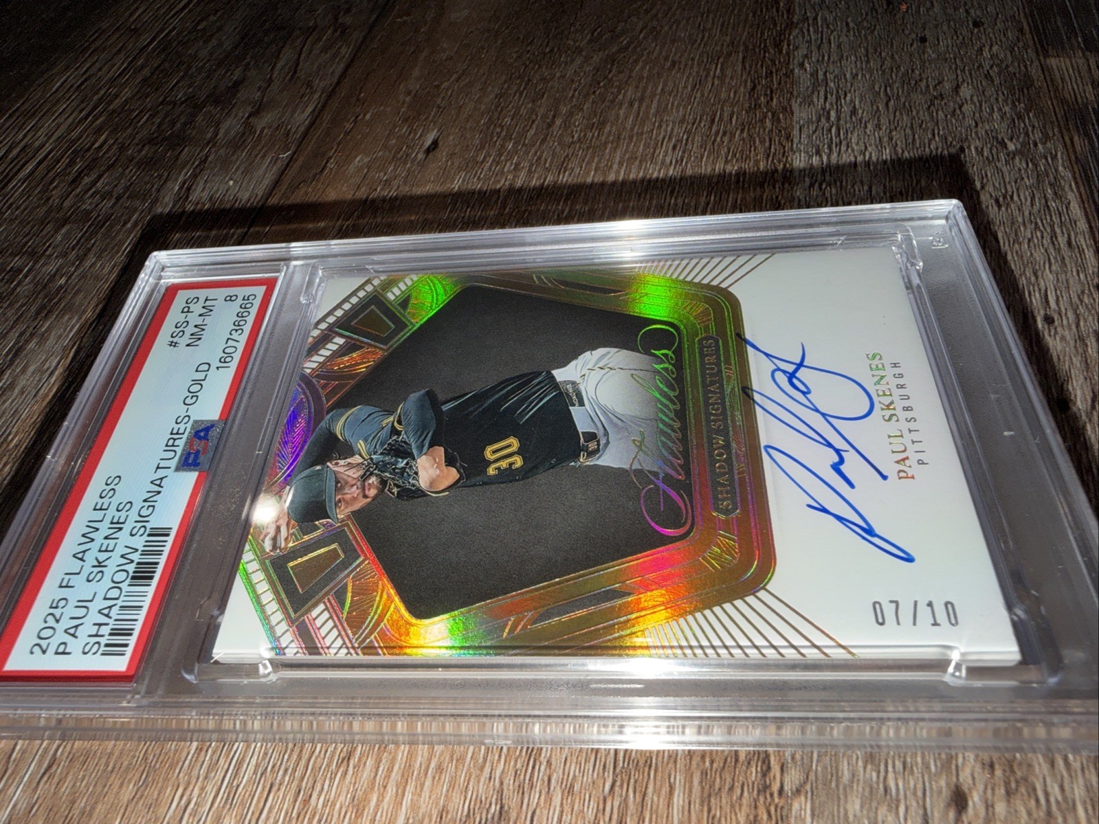 2025 Flawless Paul Skenes Autograph Numbered /10 Shadow Signature PSA 8 view 3