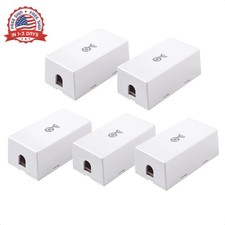 5-Pack Cat 6 Splice, Ethernet Junction Box, White