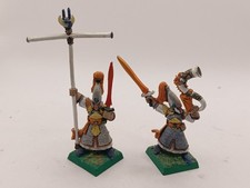 Warhammer Fantasy HIGH ELF STANDARD BEARER & MUSICIAN Metal Painted GW OOP Rare
