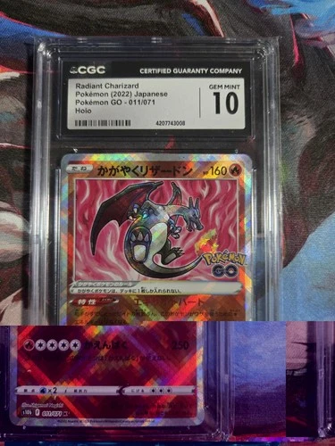 Pokémon 2022 Radiant Charizard Go Holo Card 011/071 CGC 10 Gem Mint