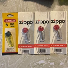 Zippo& Ronson Genuine Flints 4 Packs Of 6 Flints