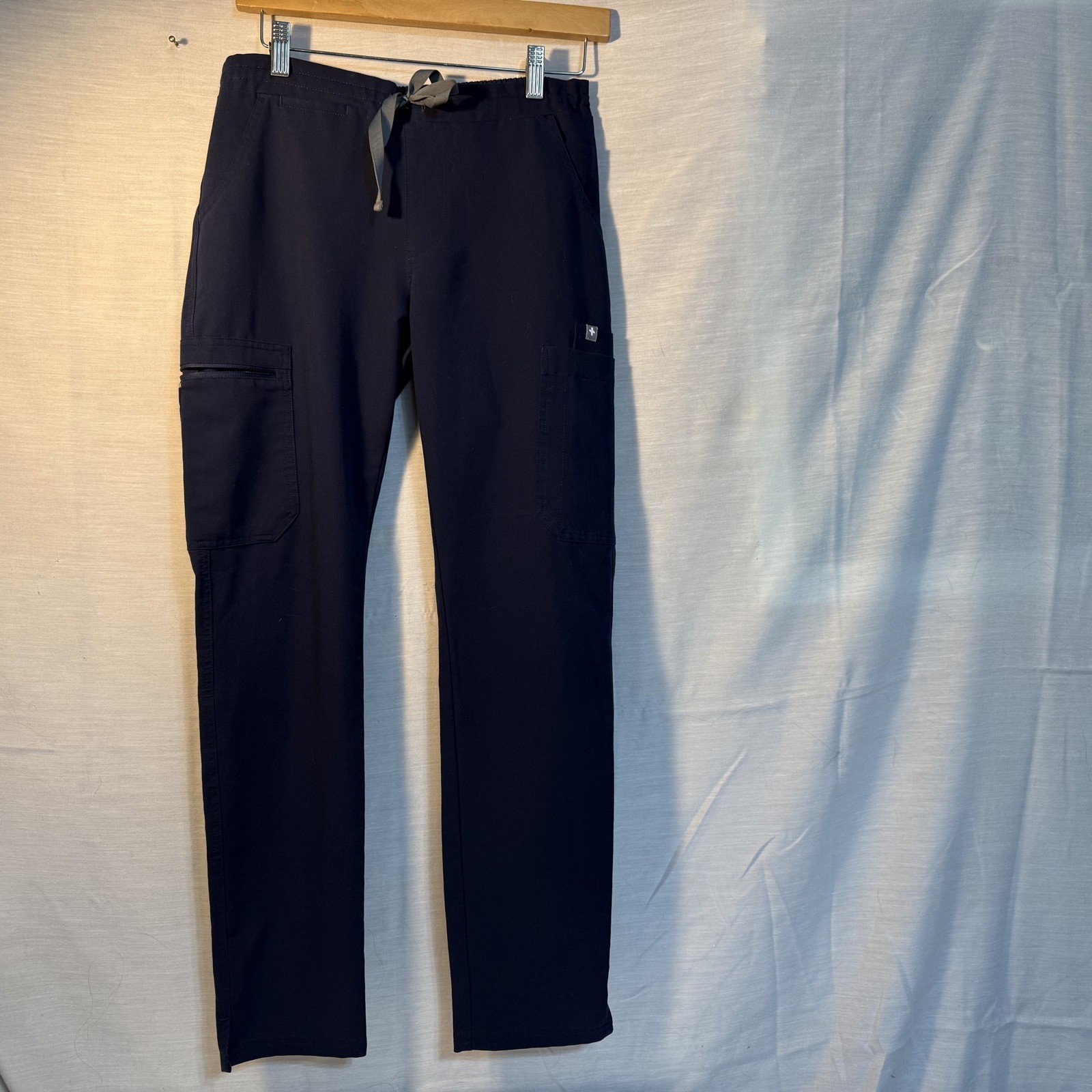 FIGS XS Navy Scrub Set Casma Top Yola Skinny Pants Stretch image 3